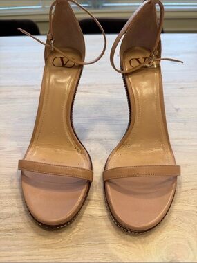 Valentino Garavani Beige Nude Ankle-Strap Heels